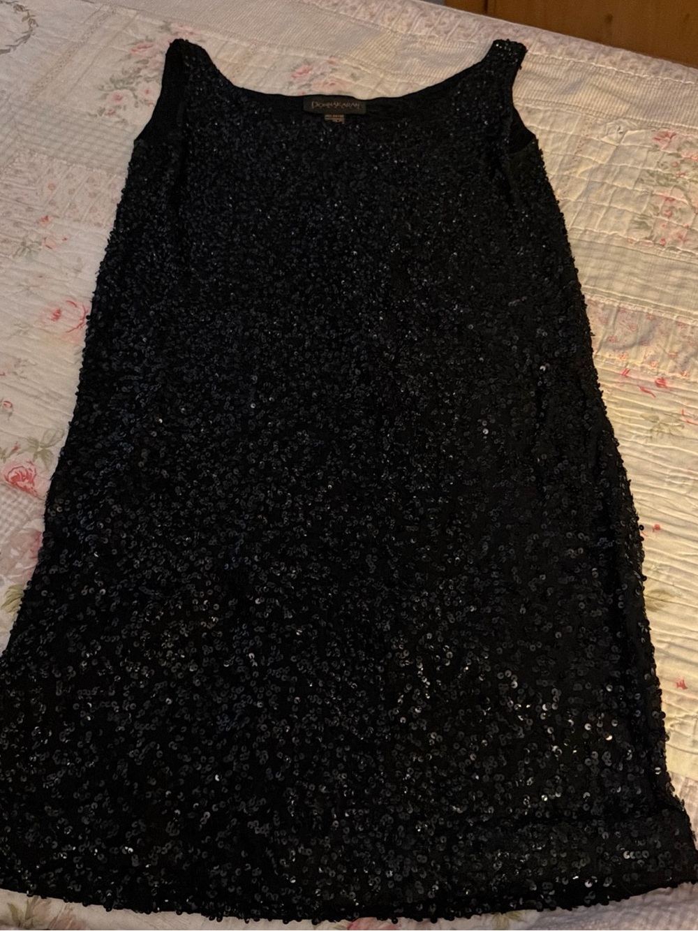 Donna Karan Black Sequin Mini Dress